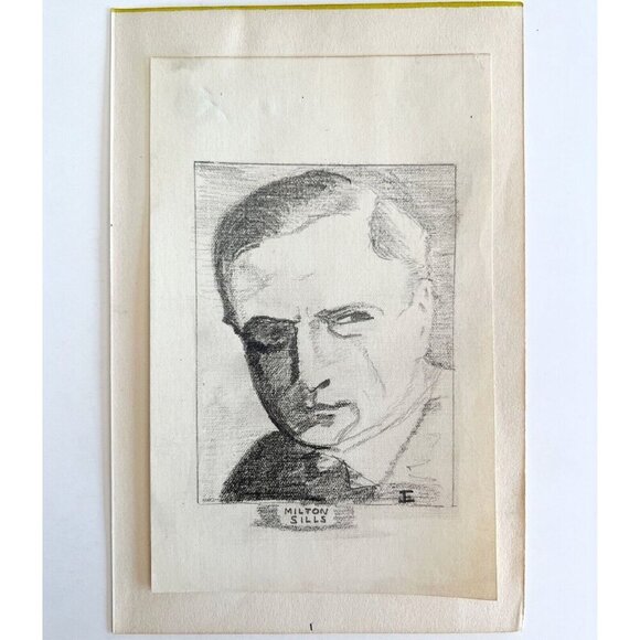 Jerome Eisenberg Milton Sills 1925 Original Art Sketch Pencil 1/1 Signed DWN8C - Picture 2 of 3